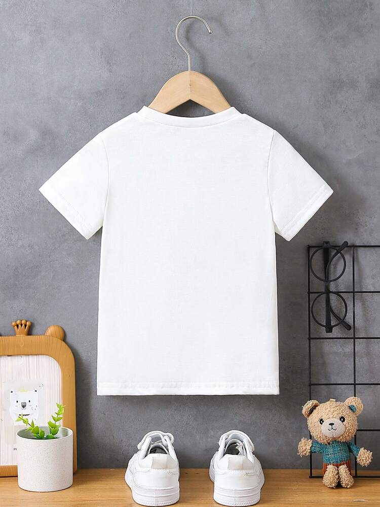 Young Boy Portrait Printed Short Sleeve T-Shirt