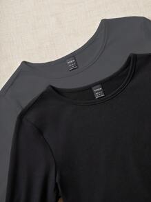 Flirla Women Bodysuits Plain Casual - Dark Grey - View 4