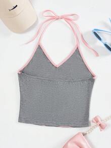 SHEIN Qutie 數字印花綁頸背心 - 彩色 - 查看 2