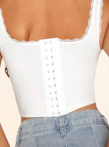 SHEIN BAE 白色蕾丝吊带背心，女士白色文胸，女士文胸，秋季/秋季