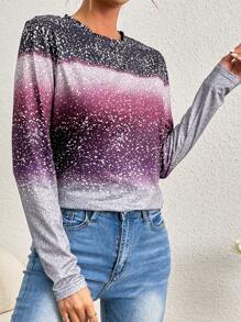 SHEIN LUNE Ladies' Ombre T-shirt - Multicolor - View 3