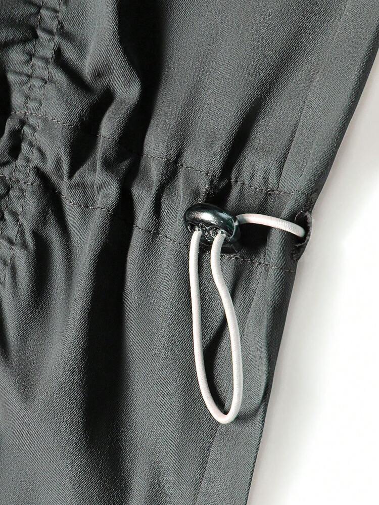 Loose Men Drawstring Waist Ruched Pants, Fall