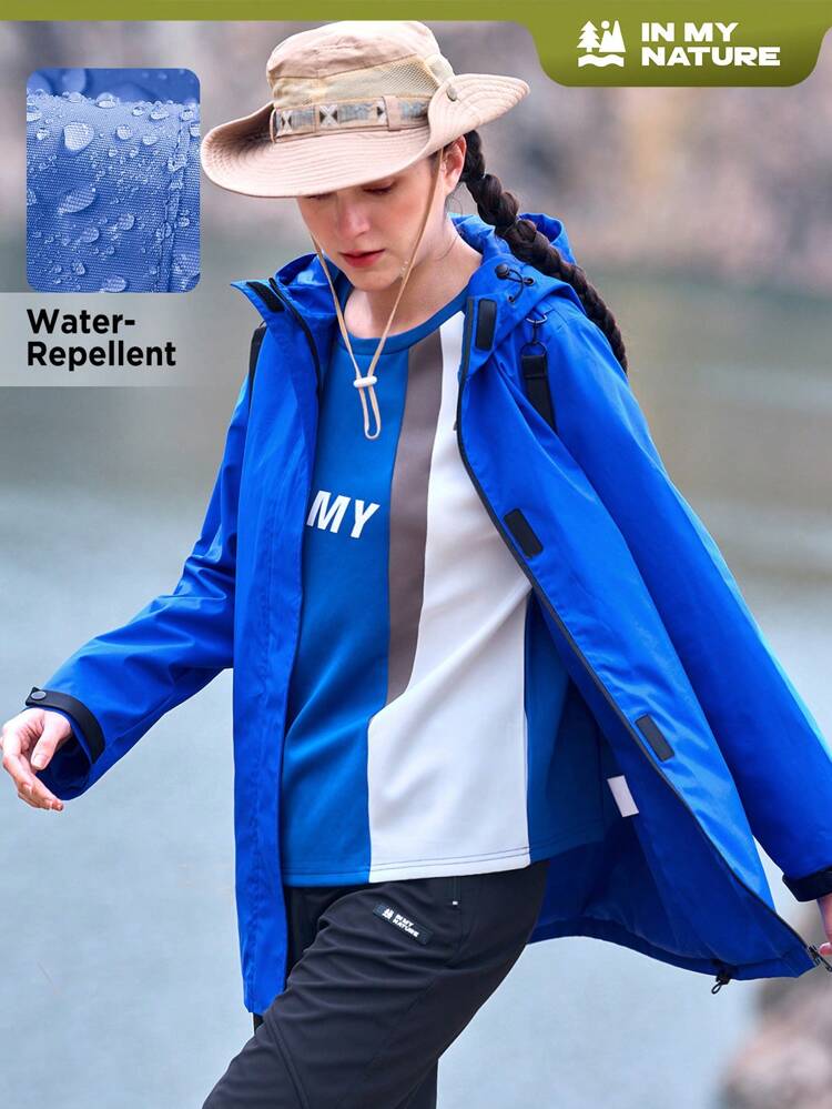 Women's Outdoor Windproof Hooded Jacket With Drawstring