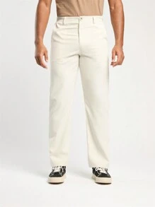 Forever 21 Men's Spring And Summer Casual Fit Apricot Cargo Trousers - Apricot - View 4