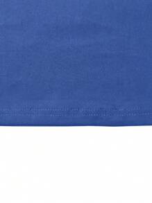 2pcs/Set Summer Solid Color Loose T-Shirt And Skinny Pants - Blue - View 3