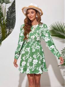GENKIRA Ladies' Floral Printed Long Sleeve Dress Fall Cloth For Women - Multicolor - View 4
