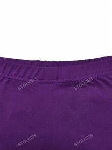 2 Pieces Short Sleeve Top And Tight Shorts Set, Gradient, Summer