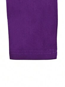 2 piezas Conjunto de top de manga corta y pantalones cortos ajustados, degradado, verano - Morado - Ver 5