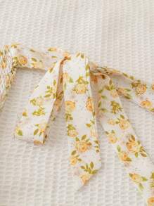 Soleia Rompers Con Diseño De Flores, Tirantes Con Lazo En El Hombro Al Descubierto