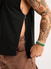 Forever 21 Men's Black Sleeveless Round Neck Sweatshirt - Black - View 5