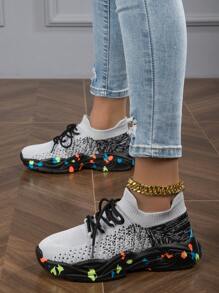 Women's Outdoor Thick-Soled Fashionable And Versatile Lightweight Breathable Socks Shoes, Spring, Summer, And Autumn, Low-Cut Hiking Shoes, Casual Shoes, Sports Shoes