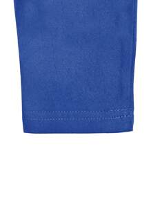 2pcs/Set Summer Solid Color Loose T-Shirt And Skinny Pants - Blue - View 4