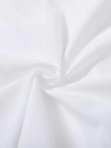 SHEIN Teen Girls Collared Curved Hem Blouse - White - View 6