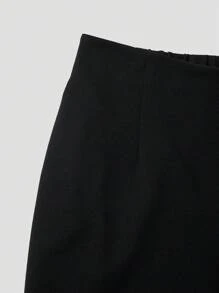 SHEIN Privé Quần Màu Trơn Thanh Lịch Plus Size Thích Hợp Đi Làm, Đi Làm, Đi Chơi - màu đen - Xem 8
