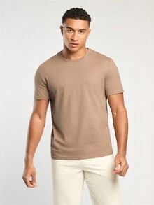 Forever 21 男士休閒度假棕色棕櫚樹洛杉磯骷髏印花合身t恤 - 棕色 - 查看 2