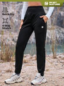 In My Nature Women's Fitted Outdoor Pants With Pockets - Black - View 1
