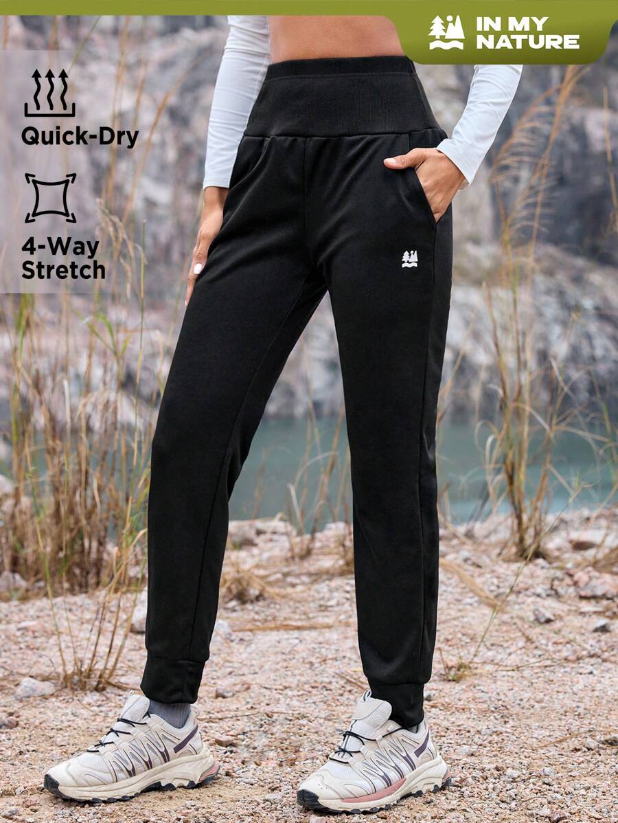 In My Nature Women's Fitted Outdoor Pants With Pockets - Black - View 1