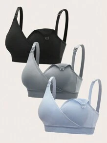 Moonlight&Mama Maternity 3pack Solid Nursing Bra For Mother - Multicolor - View 1