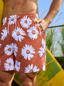 Surfspeed Men'S Floral Printed Drawstring Beach Shorts - Multicolor - View 5