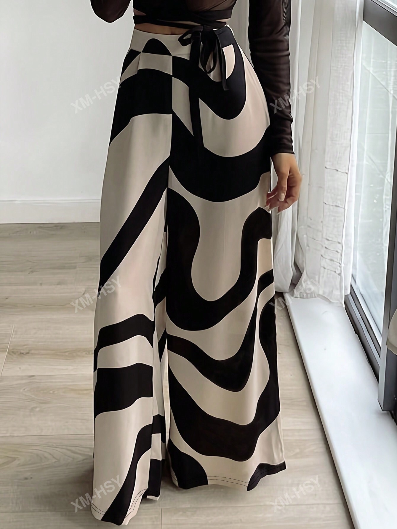 سراويل غير رسمية للطباعة النسائية الربيع ، مناسبة للمنزل ، والخروج من ملابس النساء الصيفية ، والنساء الأعمال غير الرسمية | مقاس: M