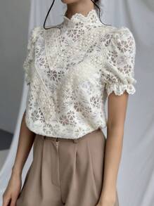 Firerie Camisa Elegante De Mujer Con Tela Texturizada Y Mangas Con Volumen Para La Temporada De Bodas