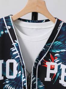 Ropa De Verano Casual Para Adolescentes Con Estampado Tropical Y De Letras - Multicolor - Ver 6