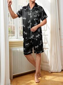 Ensemble D'habillement Pour Homme À Motif Zèbre - Noir - Voir 3