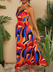 Travachic Vacation Full Print Spaghetti Strap Dress - Multicolor - View 4