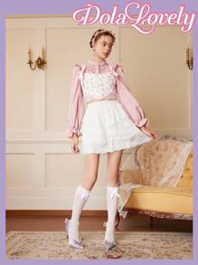 Dola Lovely Của phụ nữ Ren lưới Hoa Nghệ Embellished Giày cao gót Giày dép - Màu tím - Xem 4