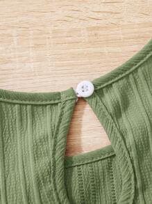 SHEIN Tween meisje Effen kleur Jurken Met Boog Decoraties , Ruchestrim