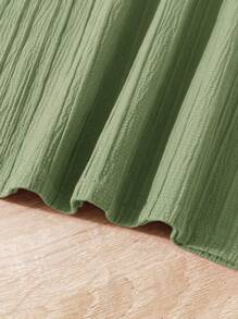 SHEIN Tween meisje Effen kleur Jurken Met Boog Decoraties , Ruchestrim