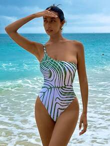 Swim Vcay Của phụ nữ Áo tắm một mảnh Với In thực vật - Nhiều màu - Xem 4