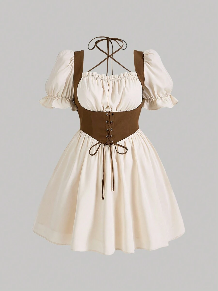 SHEIN MOD Damen Große Größen 2-in-1-Kleid mit taillierter Taille