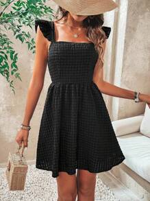 Breezaya Women's Solid Color Square Neckline Sleeveless Dress - Black - View 5