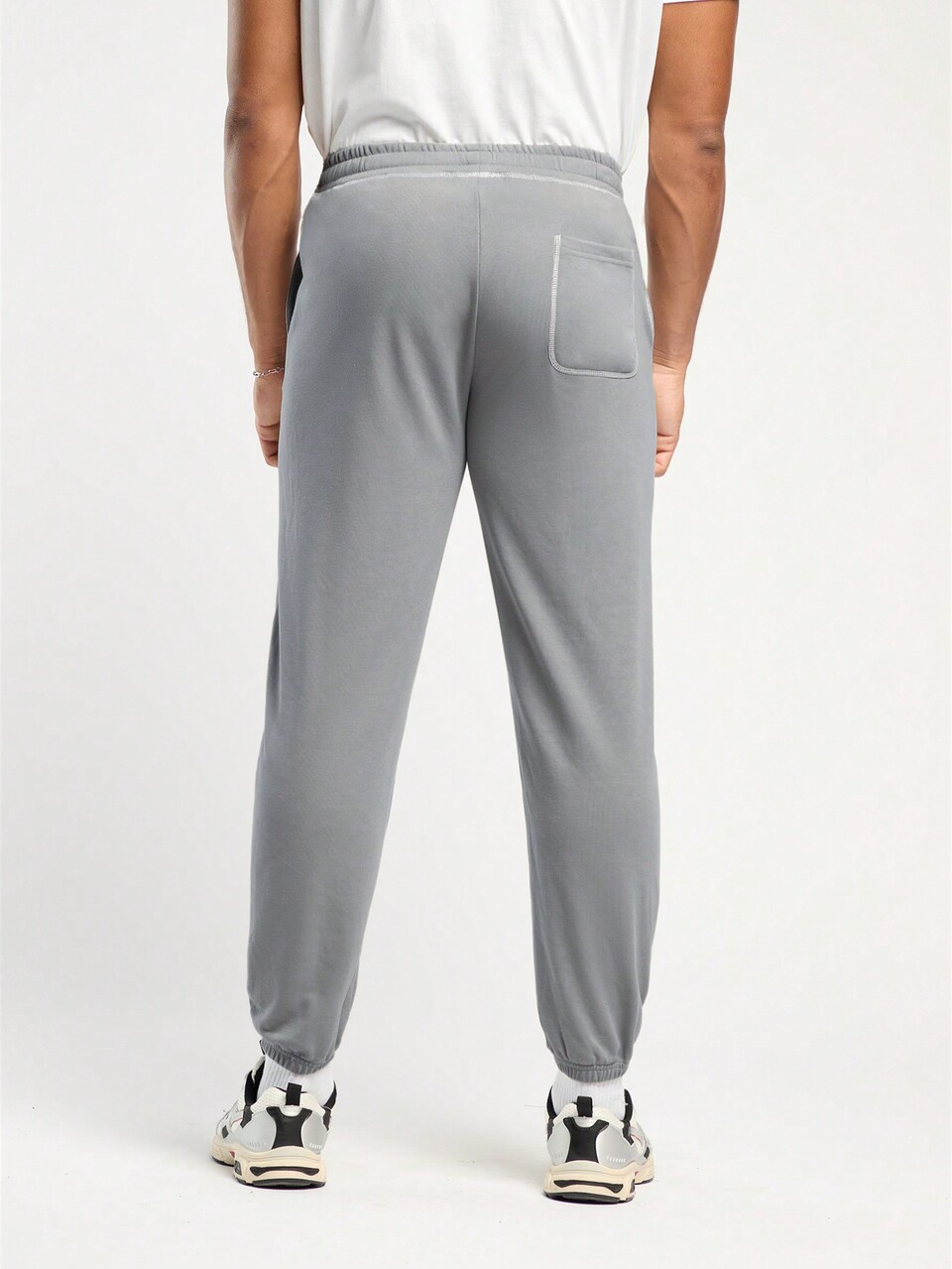 Men's Spring And Summer Casual Fitted Gray Sports Sweatpants Pants