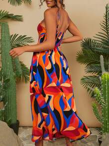Travachic Vacation Full Print Spaghetti Strap Dress - Multicolor - View 5