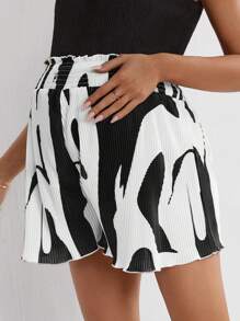 SHEIN Short imprimé au hasard pour femme enceinte - Noir et Blanc - Voir 4