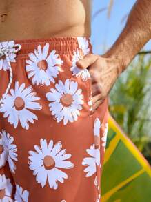 Surfspeed Men'S Floral Printed Drawstring Beach Shorts - Multicolor - View 3