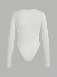 SHEIN EZwear Bộ 3 món/Bộ đồ liền thân cổ tròn màu trơn đơn giản cỡ lớn, mùa thu/đông - Nhiều màu - Xem 15