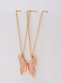 ROMWE Kawaii 2pcs Butterfly Design Fashion Jewelry Necklace Set Perfect Gift For Daily Wear And Gift Giving