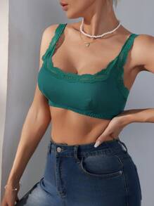 Wedaily Women's Romantic Casual Polyester Crop Lace Trim Bralette Multi-Color Plain - Multicolor - View 3