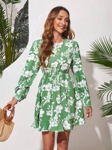 GENKIRA Ladies' Floral Printed Long Sleeve Dress Fall Cloth For Women - Multicolor - View 5