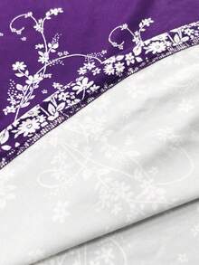 EMERY ROSE Plus Size Women's Floral Printed Tank Top - Purple - View 5