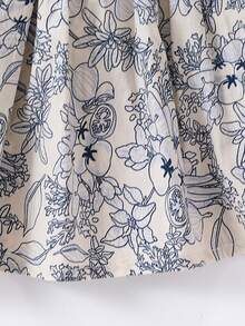 女寶寶復古扣扣旗袍風帶帽連身裙 - 彩色 - 查看 6