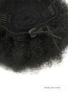2 sztuki 4-calowe dziecięce bufki z nieuporządkowanym kokiem afro ze ściągaczem, kucyk z ludzkich włosów, kręcone, smażone, wpinane, doczepiane włosy