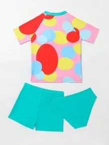 Cô gái Tween Loại bướm In Ngắn tay Bikini Ba Lỗ Bộ - Nhiều màu - Xem 2