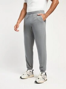 Forever 21 Men's Spring And Summer Casual Fitted Gray Sports Sweatpants Pants - Light Grey - View 4