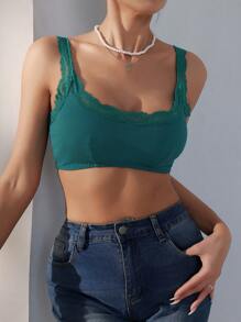 Wedaily Women's Romantic Casual Polyester Crop Lace Trim Bralette Multi-Color Plain - Multicolor - View 5