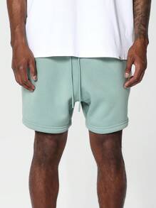 SUMWON Quần Short Essential Drop Crotch Vừa Vặn Thường Xuyên - Màu xanh Bạc hà - Xem 2