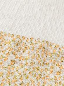 Soleia Rompers Con Diseño De Flores, Tirantes Con Lazo En El Hombro Al Descubierto